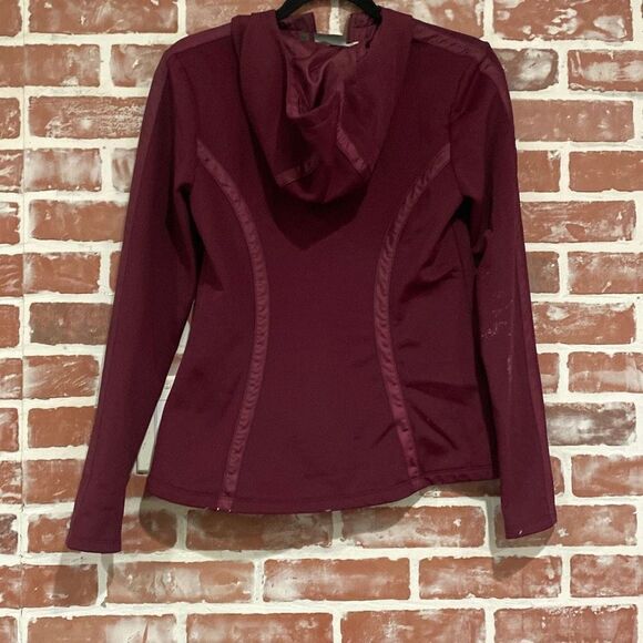 Athleta Womens Activewear Full Zip Jacket Burgundy Medium Fair Condition - Picture 2 of 9